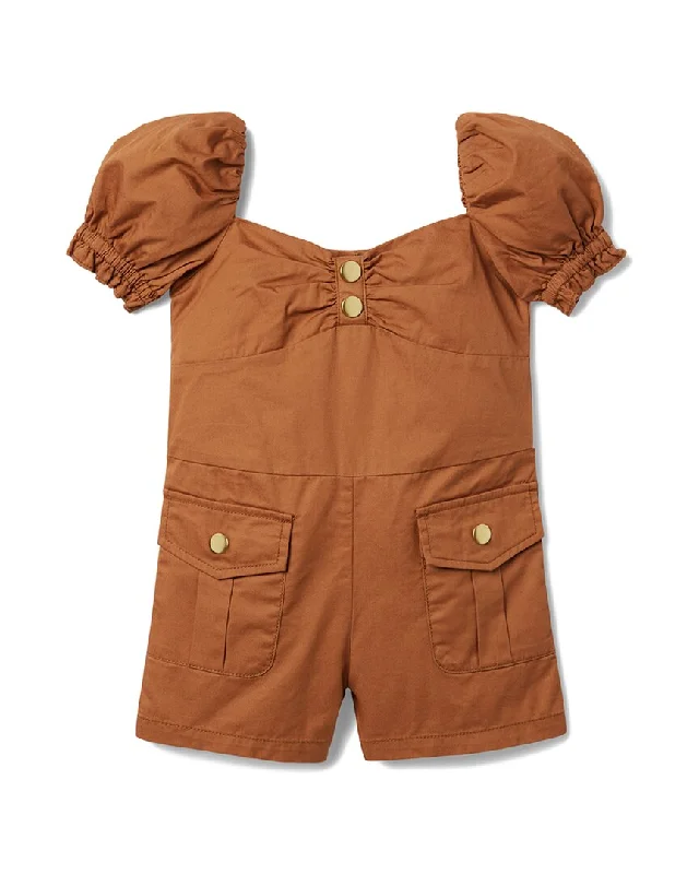 Timeless Elegance Janie and Jack Puff Sleeve Patch Pocket Romper