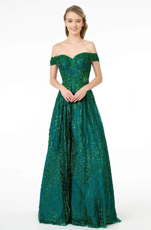 Fashion-forward Women’s Clothing Elizabeth K - GL2941 Embroidered Off-Shoulder A-Line Gown