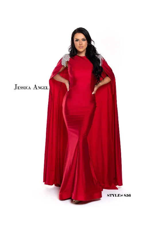 Fashion Frontiers Jessica Angel Long Formal Fitted Cape Dress 856