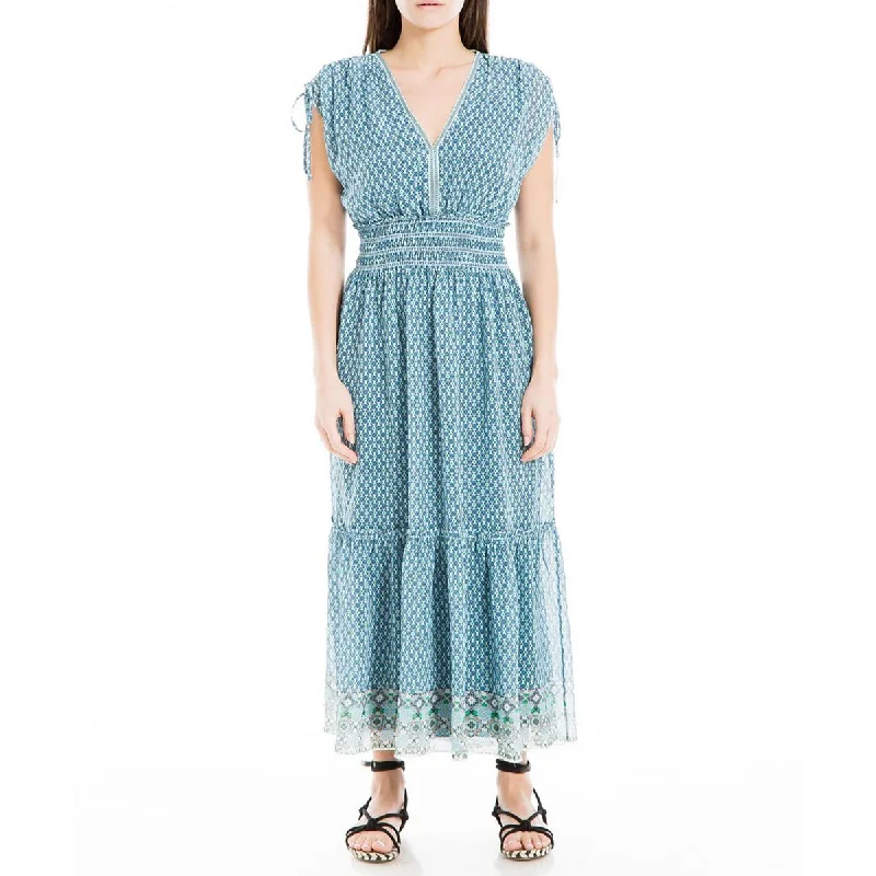 Flash Sale Clothing Max Studio Womens Smocked Tiered Midi Dress