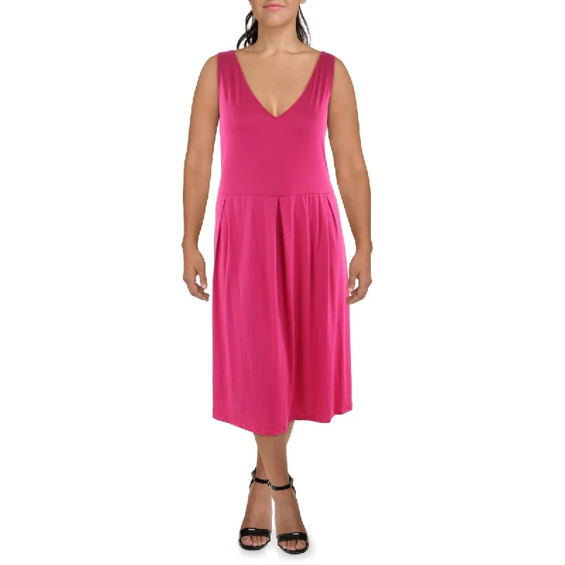 Unbeatable Prices 24seven Comfort Apparel Womens V-Neck Sleeveless Midi Dress