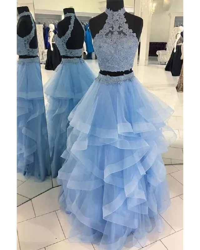 Sophisticated Women’s Fashion Two Pieces Girls Blue Formal Sweet Sixteen Party Dress Beautiful Quinceanera Gown Debutante PL09190