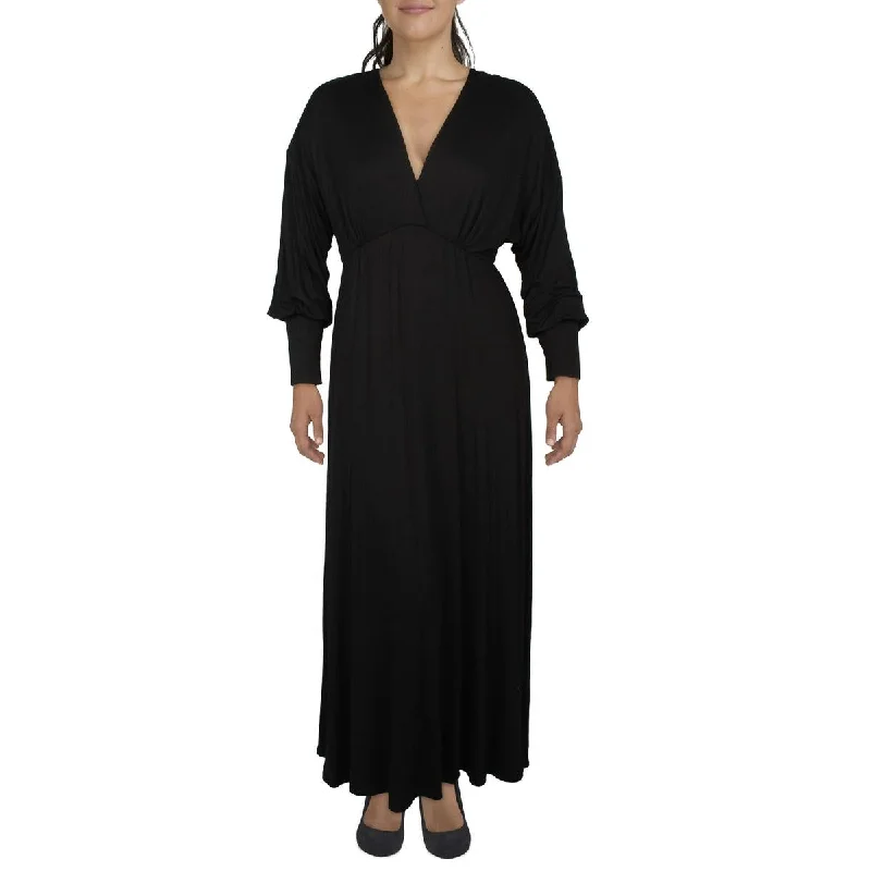 Fashionable Casual Tops 24/7 Comfort Womens Plus Solid Rayon Maxi Dress