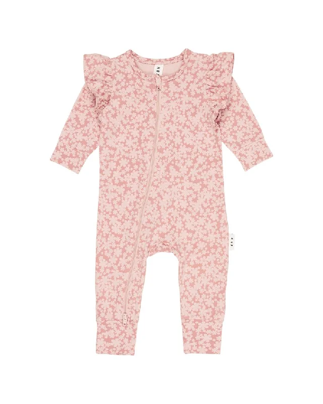 Modern Casual Clothing huxbaby Smile Floral Zip Romper