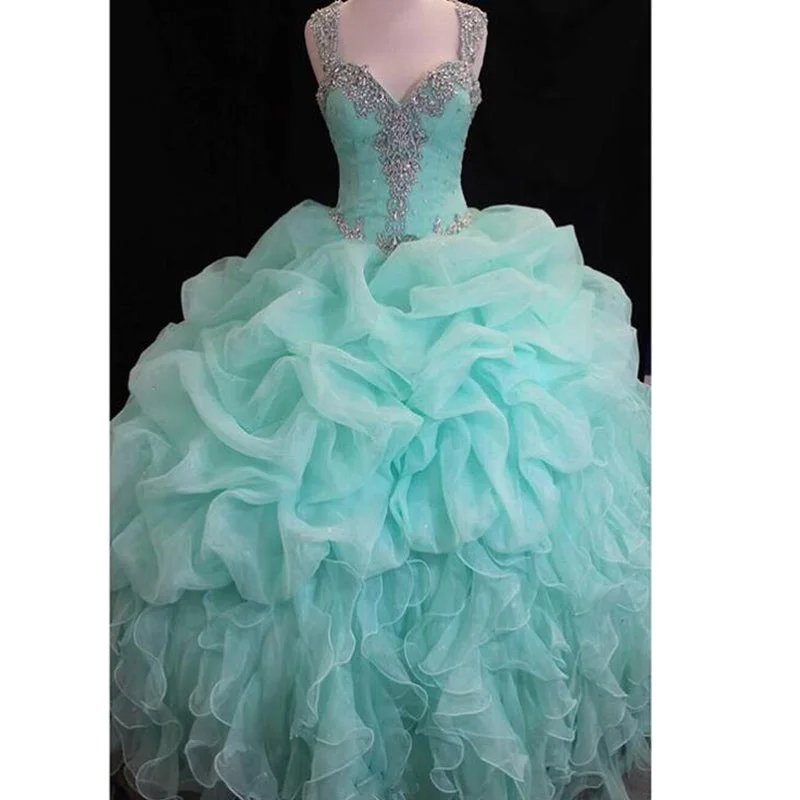 Sale Clearance LP6956 Ball Gown Quinceanera Dress with Straps Beading Sweet 16 Dress for Girls party