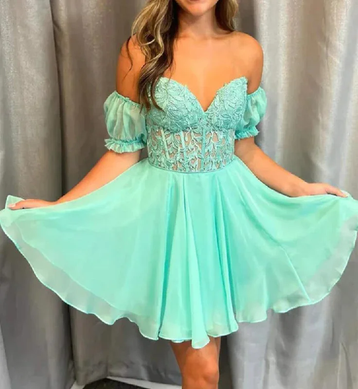 Flash Sale, Don't Miss Women Lace Prom Dresses Short Cocktail Gowns Girls Sweetheart Homecoming Dresses Short Graduation Dress YHD233