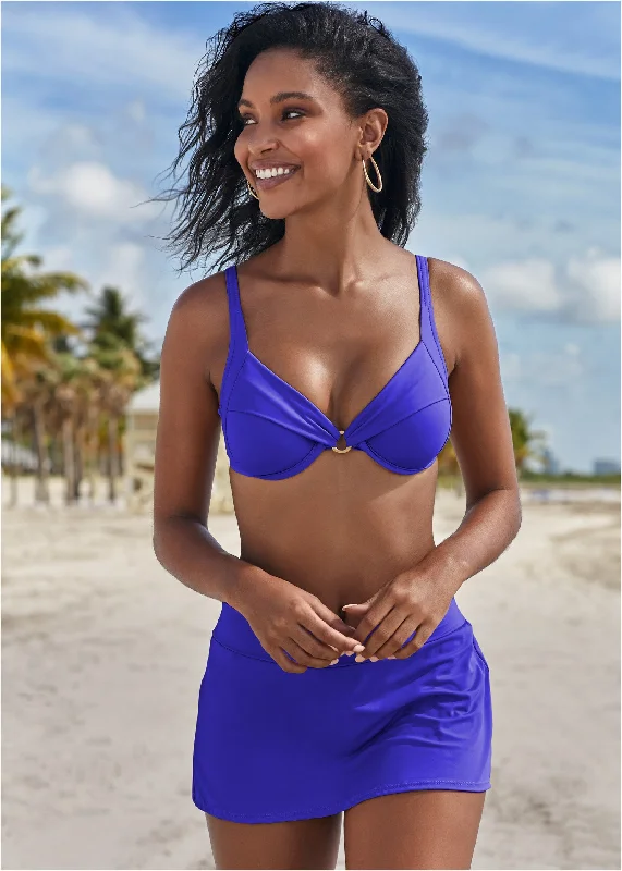 Winter Wardrobe Clearance Draped Ring Bikini Top - Cobalt Blue