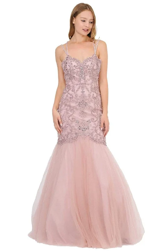 Stylish Women’s Clothes for Work and Play Poly USA - 8352 Embellished Sweetheart Trumpet Gown