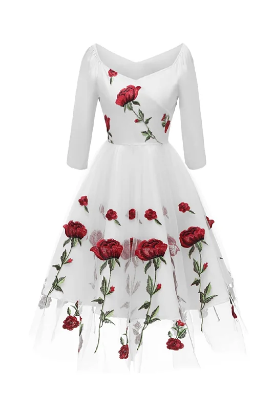 Style Beyond Borders Embroidery Floral Short Prom Dresses