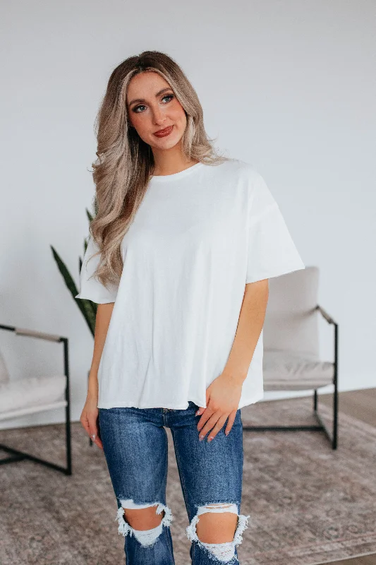 Trendy Street Style Clothing Rover Oversized Tee - Ivory