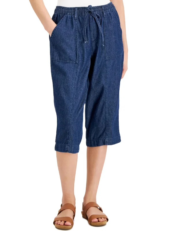 Timeless Classics Women's Denim Charlie Capri Pant,Navy