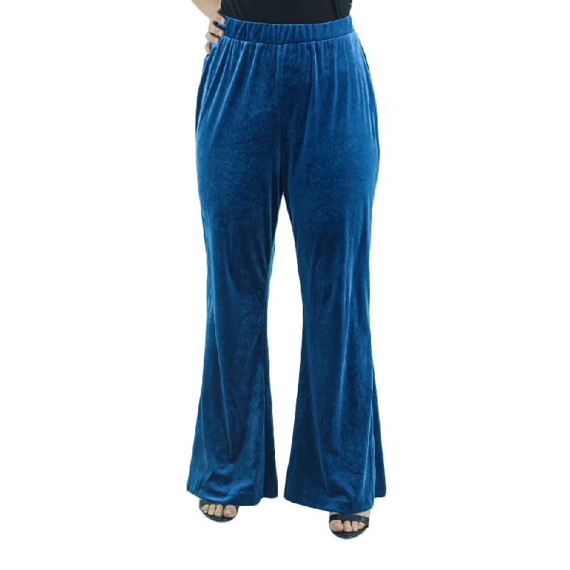 Clothes Of Woman Women's Wide-Leg Velvet Pant,Blue