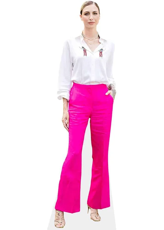 Stylish Savings Women's Tailored Flare Trousers,Pink