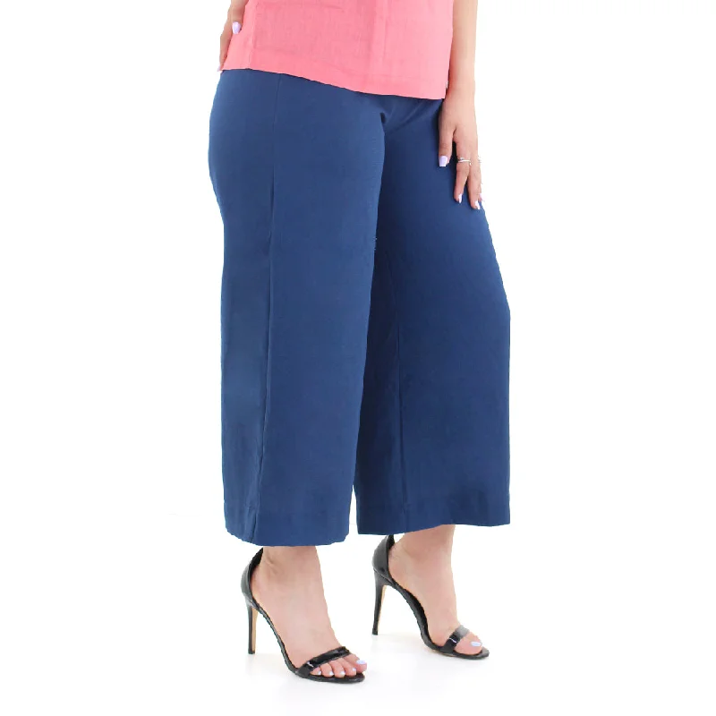 Everyday Fashion Women's Wide Leg Crop Pant,Navy