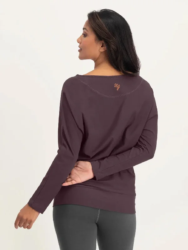 Elegant Women’s Fashion Urban Goddess Budhi Long Sleeve Yoga Top - Berry