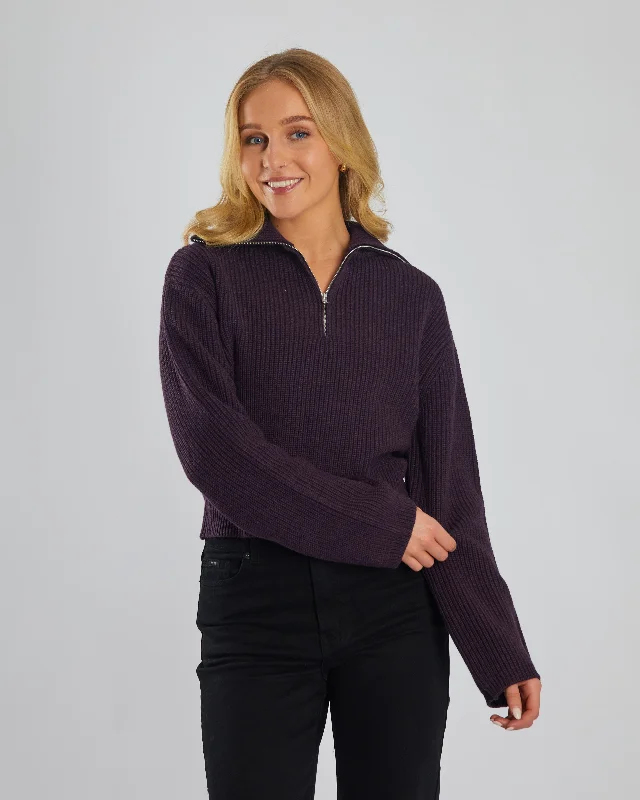 The Epitome Of Modern Women's Fashion Marcelle Knit Plum Perfect Melange