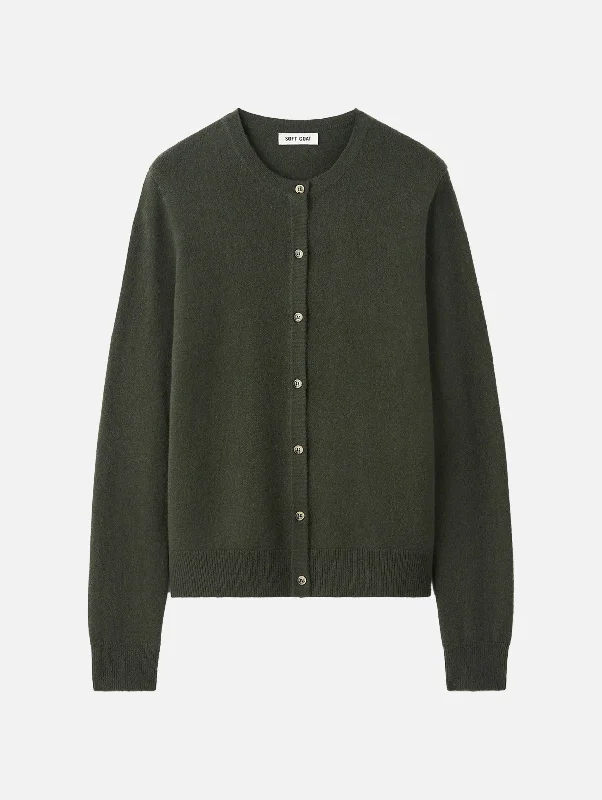 Budget-Friendly Fashion Classic Cashmere Cardigan in Hunter Green