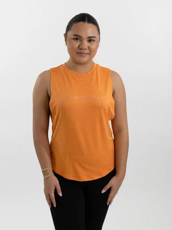 Trend Forward Women's Wear CorePower Yoga Drop Muscle Orange Tank