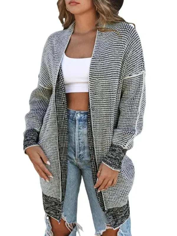 Fashion Forward Outfits Mid-Length Knitted Women's Cardigan Sweater