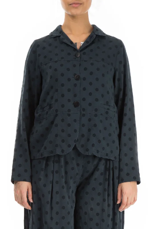 Season Appropriate Women's Collection Short Dotty Midnight Blue Jacket