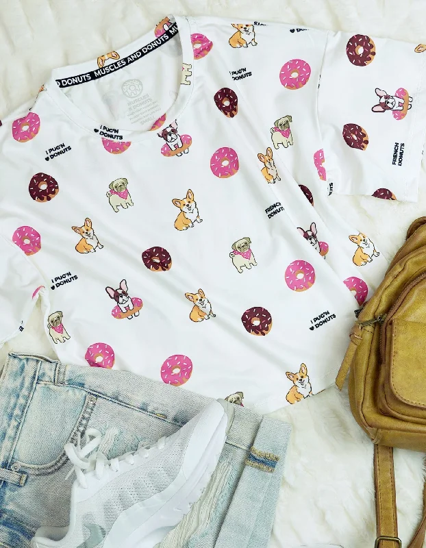 Stylish Dresses for Women Dogs & Donuts - All Over Print Crop Top