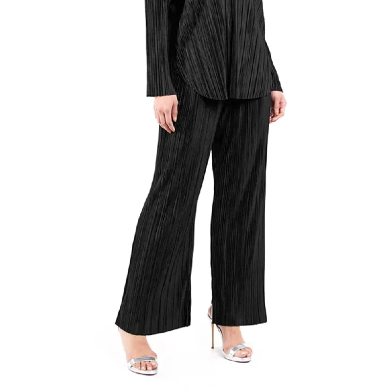 Free Spirited Fashion Women's Ribbed Classic Pant,Black