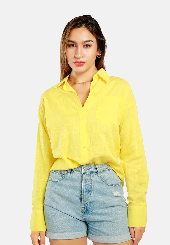 Seasonal Sale Basic Cotton Collared Shirt