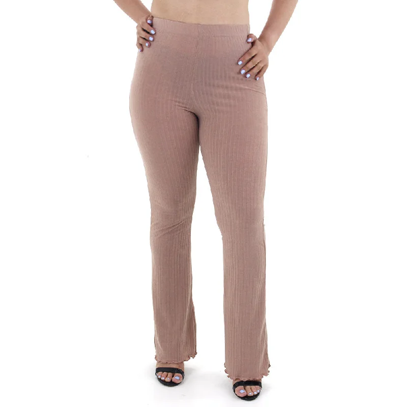 Casual Wear Women's Ribbed Classic Pant,Rosewood