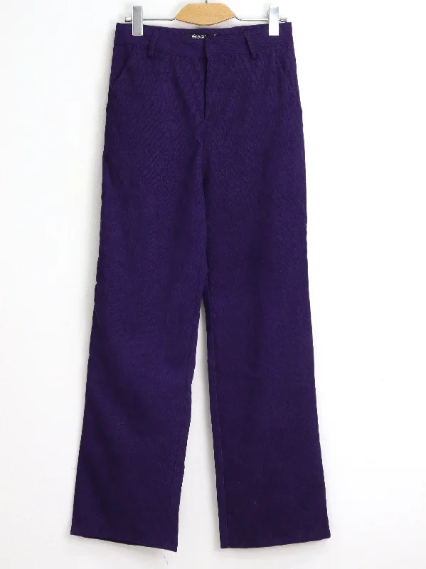 Urban Femme Streetwear Women's Corduroy Flare Pants,Purple