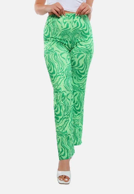 Free Spirited Fashion Psychedelic Print High Waist Trousers