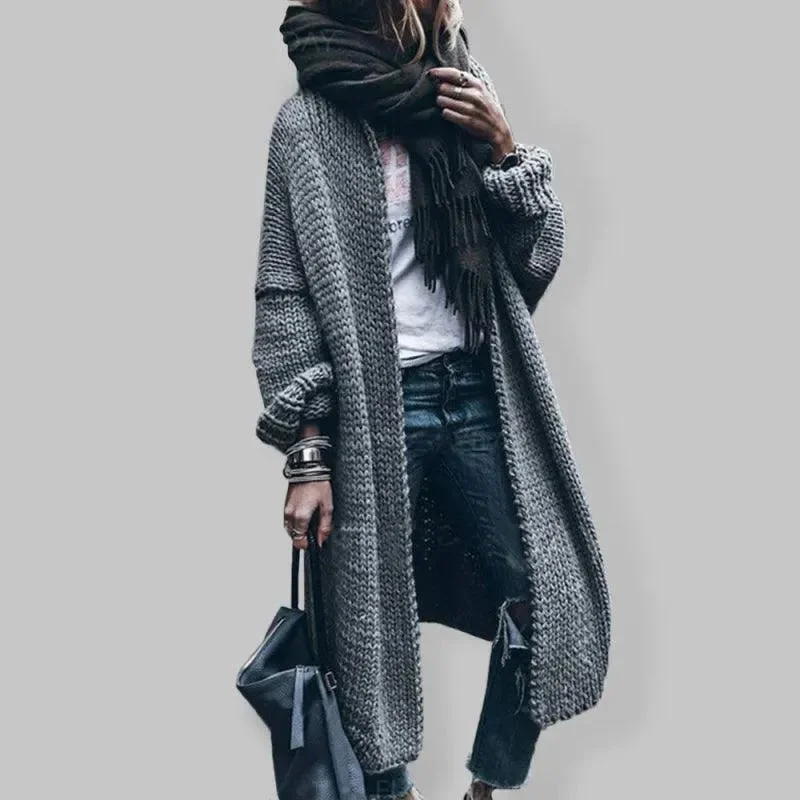 Trendy Urban Attire Classic Knit Long Cardigan Sweater