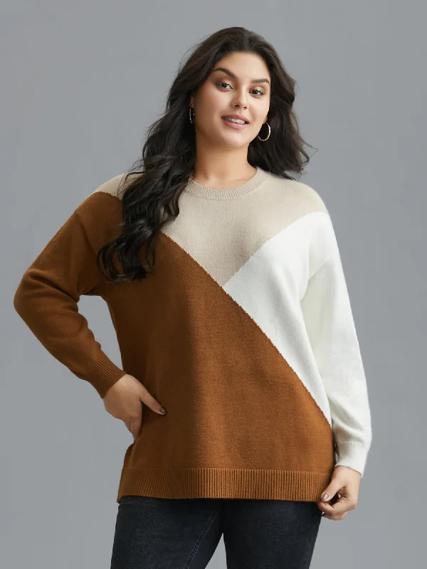 Flash Sale Starts Supersoft Essentials Color Block Crew Neck Pullover