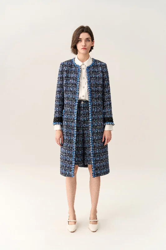 Wardrobe Refresh Checker Tweed Maxi Coat