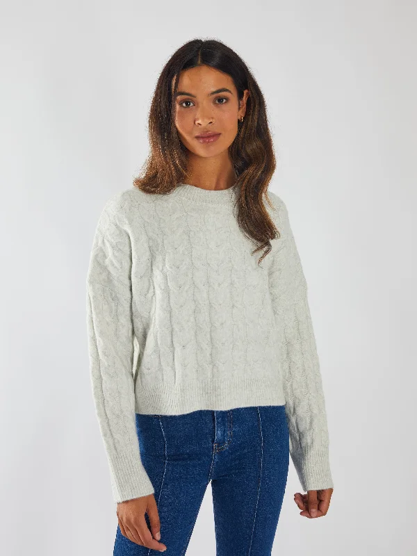 Dive Into Trendy Women's Fashion Madeline Knit Powder Grey