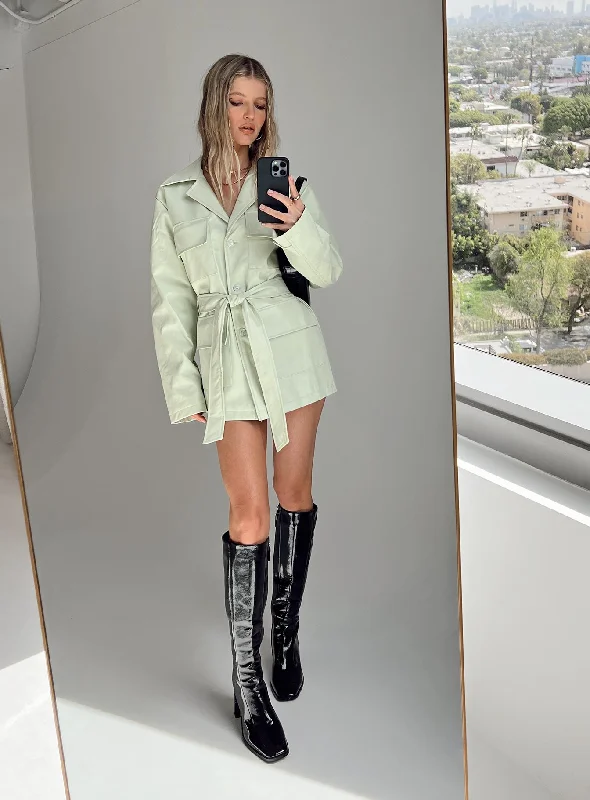 Trendy And Individual Women's Fashion Carter PU Coat Green