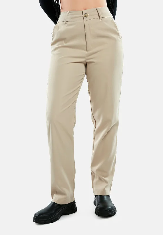 Preppy Style Boot Cut High Waist Pants