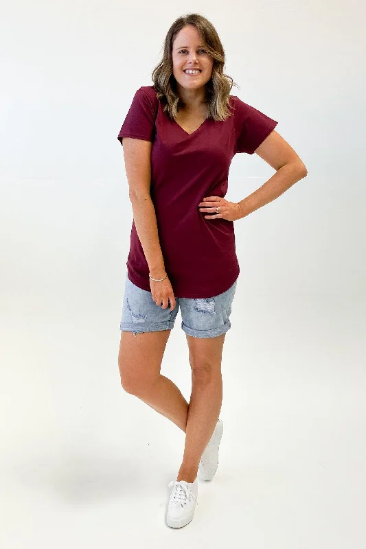 Chic Style, Always In Vogue AS Colour Mali Tee Burgundy