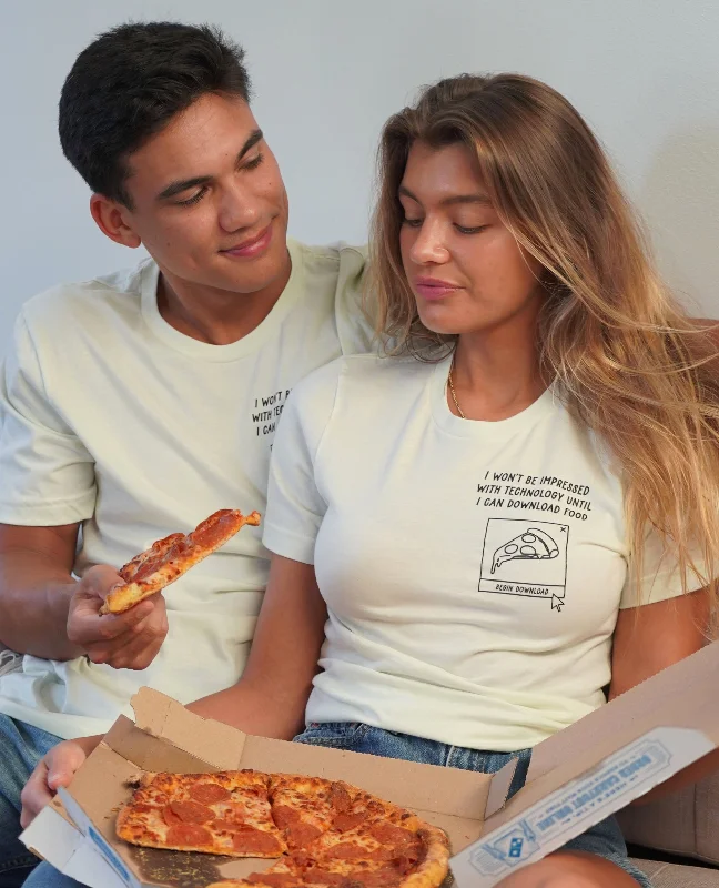 Sophisticated Women’s Fashion Can I Download Pizza? Citron Tee