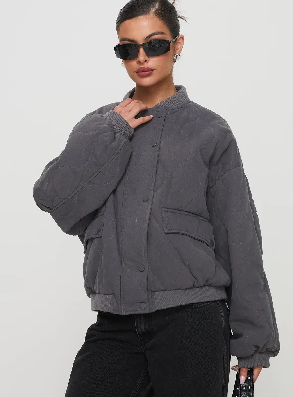 Fresh Styles, Fresh Deals Stick Season Quilted Jacket Grey