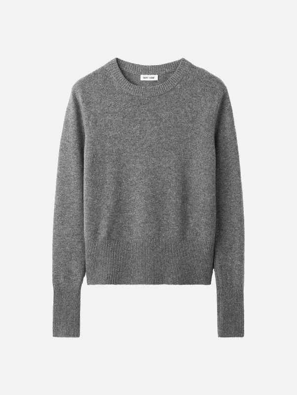 Latest Trends Classic Cashmere Crewneck in Grey