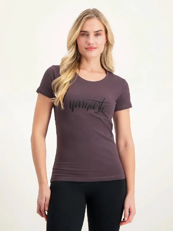 Seasonal Women’s Fashion Trends Urban Goddess Namaste Core Yoga Tee - Berry