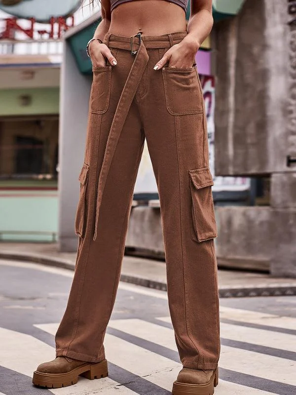 Outfits For Women Belted Women Cargo Pants