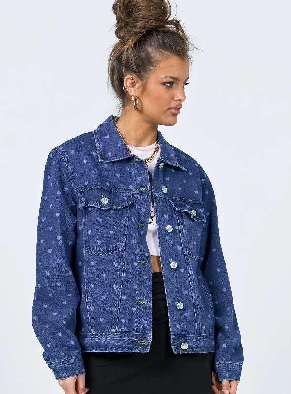 Trendsetter's Closet Love Heart Denim Jacket