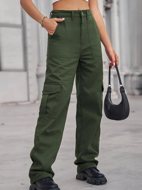 Best Boutiques Online Women's Solid Twill Cargo Pants