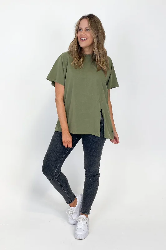 Athleisure Wear Special Offer Silent Theory Routine Tee Khaki