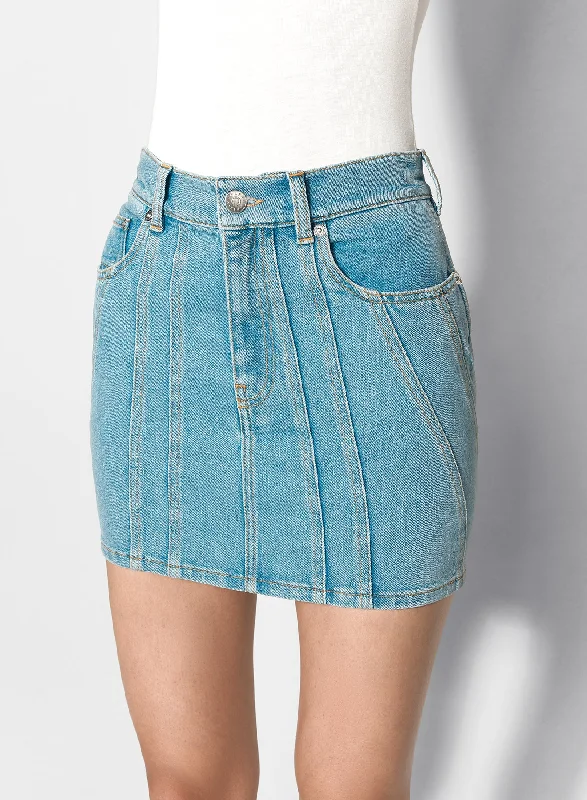 Ride The Style Wave blue spiral denim skirt