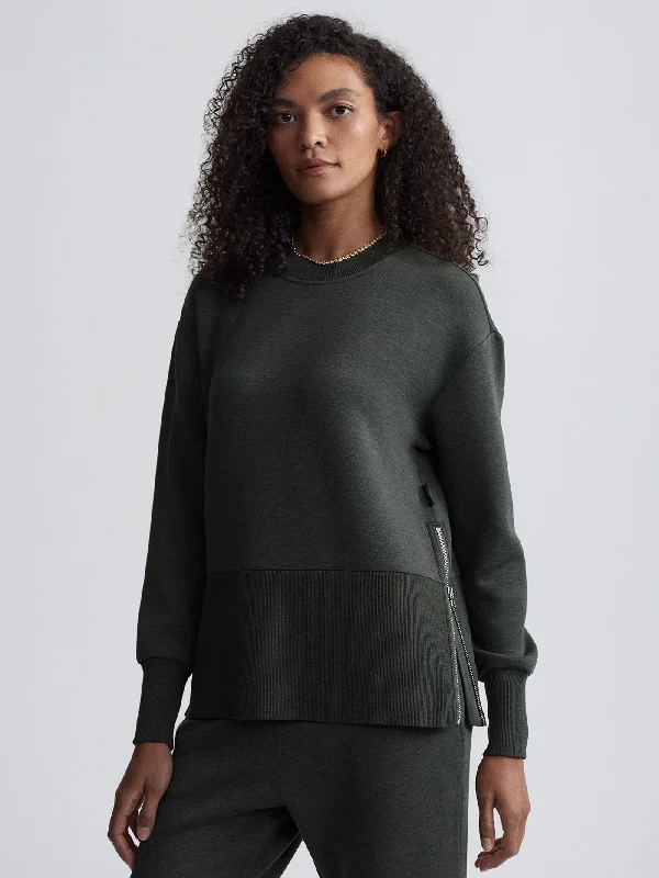 Casual Dresses for Women Varley Lowry Longline Sweat - Olive Marl