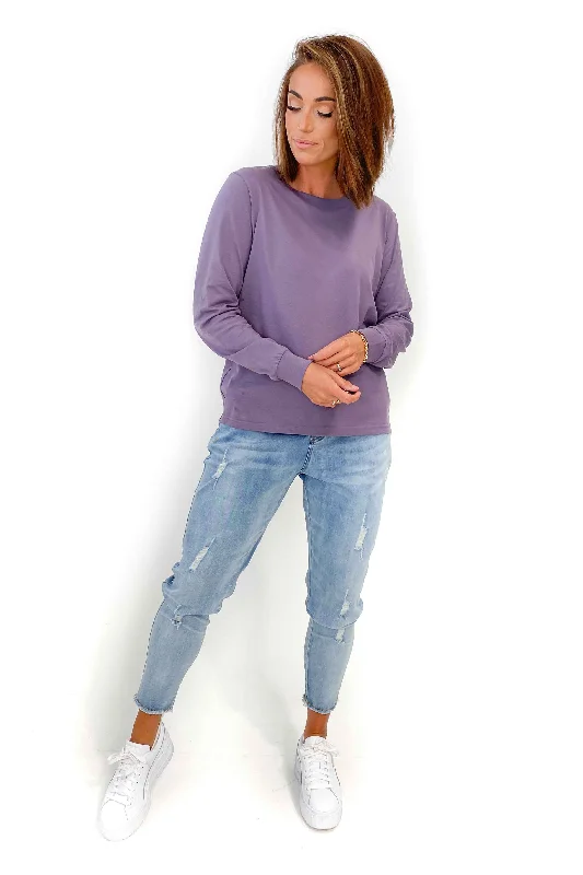 Season Appropriate Women's Collection As Colour Dice Long sleeve Tee Mauve