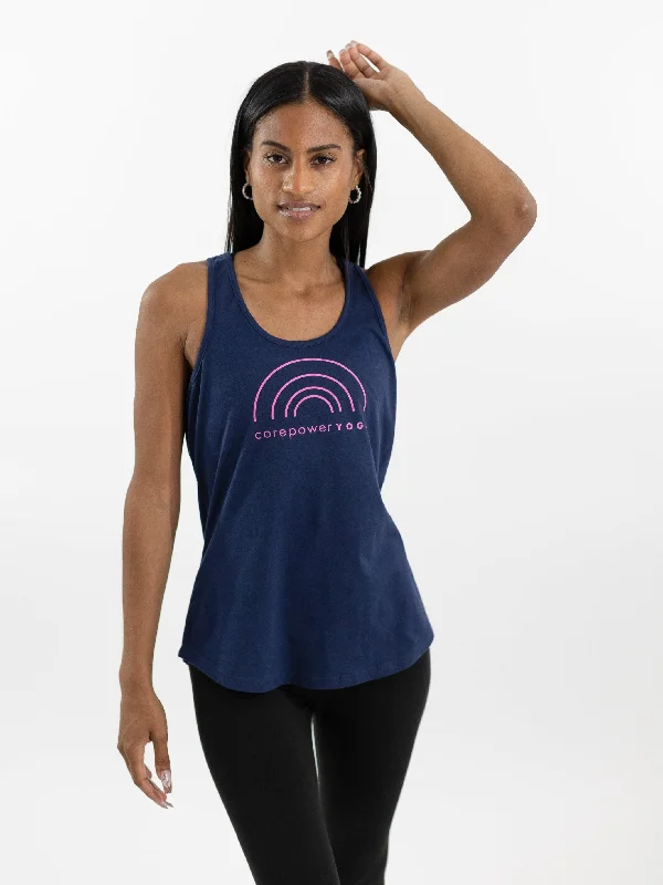 Trend Setting Wardrobe CorePower Yoga Pink Rainbow Racerback