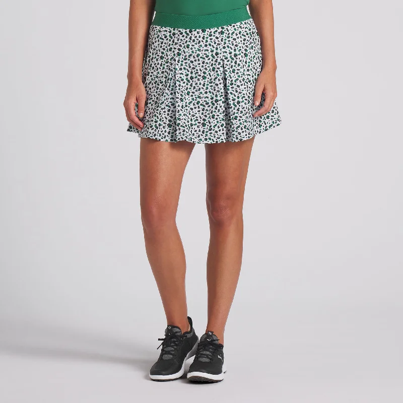 Relaxed Style Women's Pleated Leopard Golf Skirt